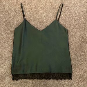 The Kooples Lambskin Leather Spaghetti Strap Top - XS